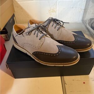Cole Haan Gray and Brown Oxford Shoes